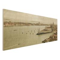 Bilderwelten Holzbild Architektur & Skyline - Panorama Lagune von Venedig