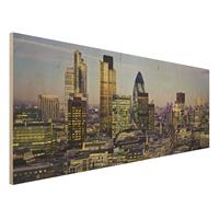 Bilderwelten Holzbild Architektur & Skyline - Panorama London City