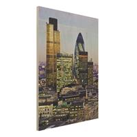 Bilderwelten Holzbild Architektur & Skyline - Hochformat 3:4 London City