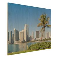 Bilderwelten Holzbild Architektur & Skyline - Querformat 4:3 Miami Beach Skyline