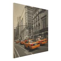 Bilderwelten Holzbild Schwarz-WeiÃŸ - Quadrat New York, New York!