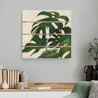 Bilderwelten Holzbild Plankenoptik Blumen - Quadrat Lieblingspflanzen - Monstera