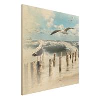 Bilderwelten Holzbild Natur & Landschaft - Quadrat No.YK3 Absolut Sylt