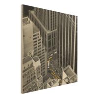 Bilderwelten Holzbild Schwarz-WeiÃŸ - Quadrat NYC 5pm