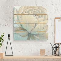 Bilderwelten Holzbild Plankenoptik Blumen - Quadrat Englische Rose Pastell