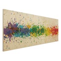 Bilderwelten Holzbild Muster - Panorama Rainbow Splatter