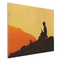 Bilderwelten Holzbild Spirituell - Querformat 4:3 Resting Buddha