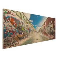 Bilderwelten Holzbild Kinderzimmer - Panorama Skate Graffiti
