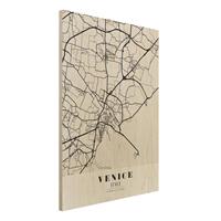 Bilderwelten Holzbild Stadtplan - Hochformat 3:4 Stadtplan Venice - Klassik
