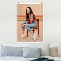 Bilderwelten Poster Portrait - Hochformat Retro Mona Lisa