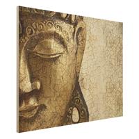 Bilderwelten Holzbild Spirituell - Querformat 4:3 Vintage Buddha