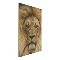 Bilderwelten Holzbild Tiere - Hochformat 2:3 Wisdom of Lion