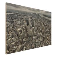 Bilderwelten Holzbild Architektur & Skyline - Querformat 3:2 Blick Ã¼ber Manhattan