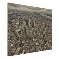 Bilderwelten Holzbild Architektur & Skyline - Querformat 4:3 Blick Ã¼ber Manhattan