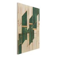 Bilderwelten Holzbild Emerald und Gold Geometrie