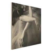 Bilderwelten Holzbild Schwarz-WeiÃŸ - Quadrat Die HÃnde einer Ballerina