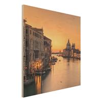 Bilderwelten Holzbild Architektur & Skyline - Quadrat Goldenes Venedig