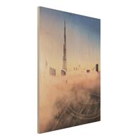 Bilderwelten Holzbild Architektur & Skyline - Hochformat 3:4 Himmlische Skyline von Dubai