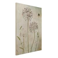 Bilderwelten Holzbild Blumen - Hochformat 3:4 LauchblÃ¼ten in Pastell