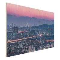 Bilderwelten Holzbild Skyline von Seoul