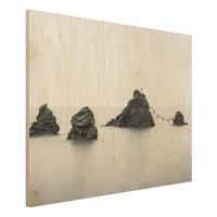 Bilderwelten Holzbild Meoto Iwa - die verheirateten Felsen