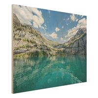 Bilderwelten Holzbild Traumhafter Bergsee