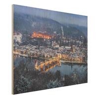 Bilderwelten Holzbild Winterliches Heidelberg