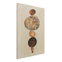 Bilderwelten Holzbild Abstrakt - Hochformat 3:4 Balance WeiÃŸ Gold