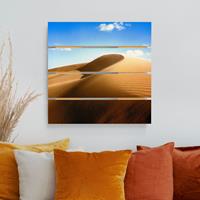 Bilderwelten Holzbild Plankenoptik Natur & Landschaft - Quadrat Fantastic Dune