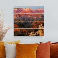 Bilderwelten Holzbild Plankenoptik Natur & Landschaft - Quadrat Grand Canyon nach dem Sonnenuntergang