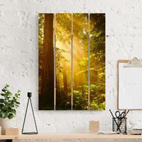 Bilderwelten Holzbild Plankenoptik Natur & Landschaft - Hochformat Morgengold