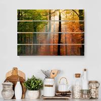 Bilderwelten Holzbild Plankenoptik Natur & Landschaft - Querformat Morning Light