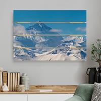 Bilderwelten Holzbild Plankenoptik Natur & Landschaft - Querformat Mount Everest