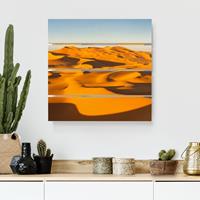 Bilderwelten Holzbild Plankenoptik - Quadrat Murzuq Desert In Libya
