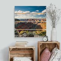 Bilderwelten Holzbild Plankenoptik Natur & Landschaft - Quadrat Natur des Canyons