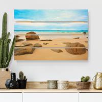 Bilderwelten Holzbild Plankenoptik Natur & Landschaft - Querformat Rocky Beach