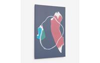 Kave Home Zoeli blauw en rood abstract canvas 60 x 90 cm