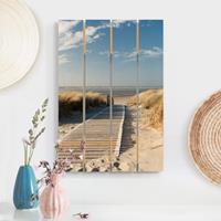 Bilderwelten Holzbild Plankenoptik Natur & Landschaft - Hochformat Ostsee Strand