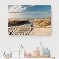 Bilderwelten Holzbild Plankenoptik Natur & Landschaft - Querformat Ostsee Strand