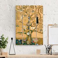 Bilderwelten Holzbild Plankenoptik Kunstdruck - Hochformat Gustav Klimt - Der Lebensbaum