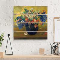 Bilderwelten Holzbild Plankenoptik Blumen - Quadrat Paul Gauguin - Vase mit Blumen