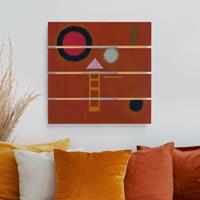 Bilderwelten Holzbild Plankenoptik Abstrakt - Quadrat Wassily Kandinsky - Beruhigt