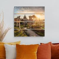 Bilderwelten Holzbild Plankenoptik Forum Romanum bei Sonnenaufgang