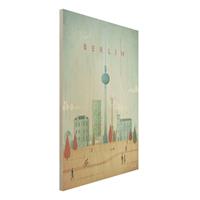 Bilderwelten Holzbild Architektur & Skyline - Hochformat 2:3 Reiseposter - Berlin