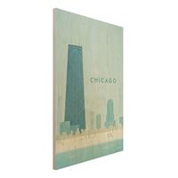 Bilderwelten Holzbild Architektur & Skyline - Hochformat 2:3 Reiseposter - Chicago