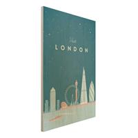Bilderwelten Holzbild Architektur & Skyline - Hochformat 2:3 Reiseposter - London