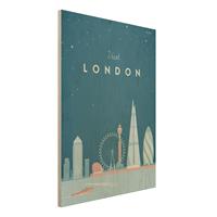Bilderwelten Holzbild Architektur & Skyline - Hochformat 3:4 Reiseposter - London