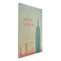 Bilderwelten Holzbild Architektur & Skyline - Hochformat 2:3 Reiseposter - New York