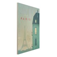 Bilderwelten Holzbild Architektur & Skyline - Hochformat 2:3 Reiseposter - Paris