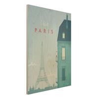 Bilderwelten Holzbild Architektur & Skyline - Hochformat 3:4 Reiseposter - Paris